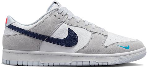 nike dunk lowwhite grey navy aqua mini swoosh|nike dunk aqua mini swoosh.